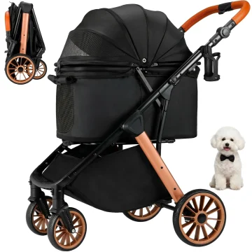 Foldable Pet Stroller for Medium Dog Cat Travel Carrier 1 | PricZone