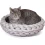 Knitted Cat Bed Round Lexible Pet Gray 17 X 4 Inches