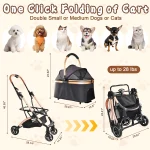 Pet Stroller for Dogs and Cats 2 In 1 Detachable Foldable 4 4 | PricZone