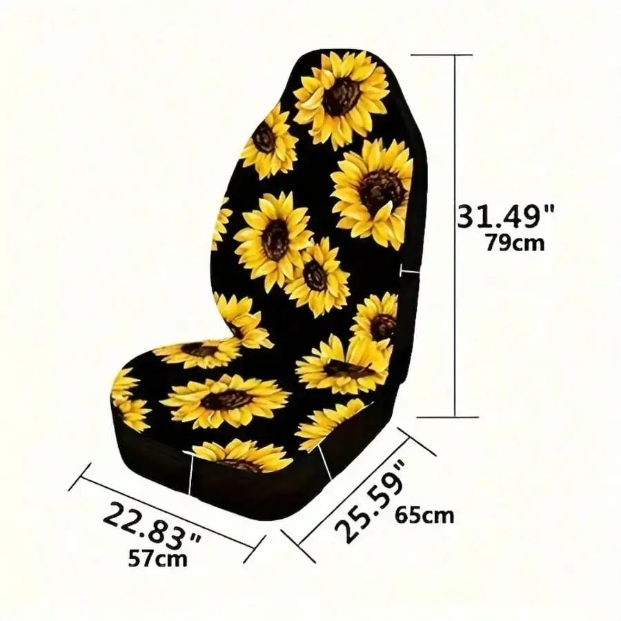 Sunflower Pattern Car Seat Cover Set Universal Fit 7 | PricZone Sunflower Pattern Car Seat Cover Set Universal Fit 7 | PricZone