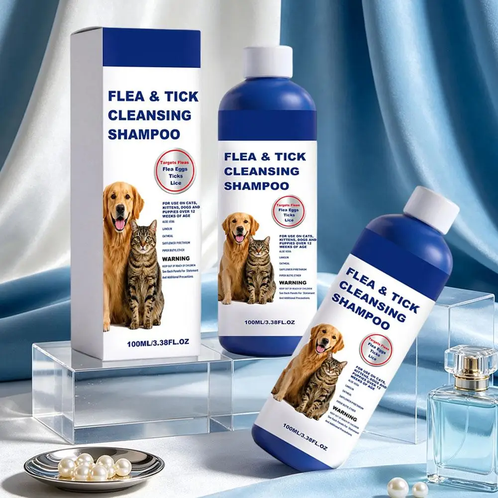 100Ml Pet Flea Tick Cleansing Shampoo Gentle Soothing 16