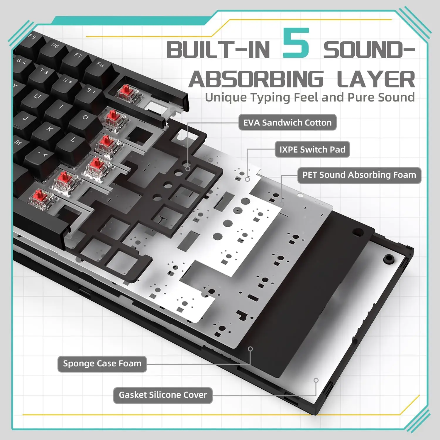 Ajazz Ak820 Wired Mechanical Keyboard with Rotary Volume 5 | PricZone Ajazz Ak820 Wired Mechanical Keyboard with Rotary Volume 5 | PricZone