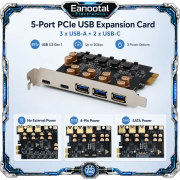 Port USB Expansion Card for Desktop PC 3 USB A 2 USB C 1 | PricZone