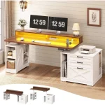 Adjustable Height Computer Desk with Storage and Drawers 1 | PricZone Adjustable Height Computer Desk with Storage and Drawers 1 | PricZone