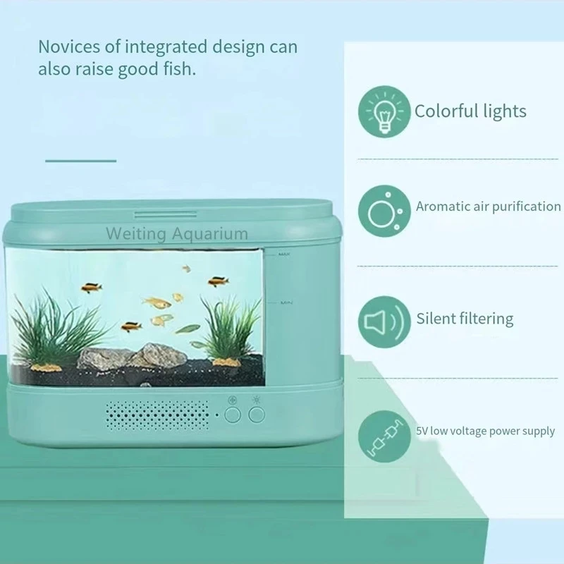 Fish Tank Living Room Small Desktop Ecological Aquarium 3 | PricZone Fish Tank Living Room Small Desktop Ecological Aquarium 3 | PricZone