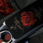 19Pc Red Rose Car Seat Cover Set with Floor Mats 7 | PricZone