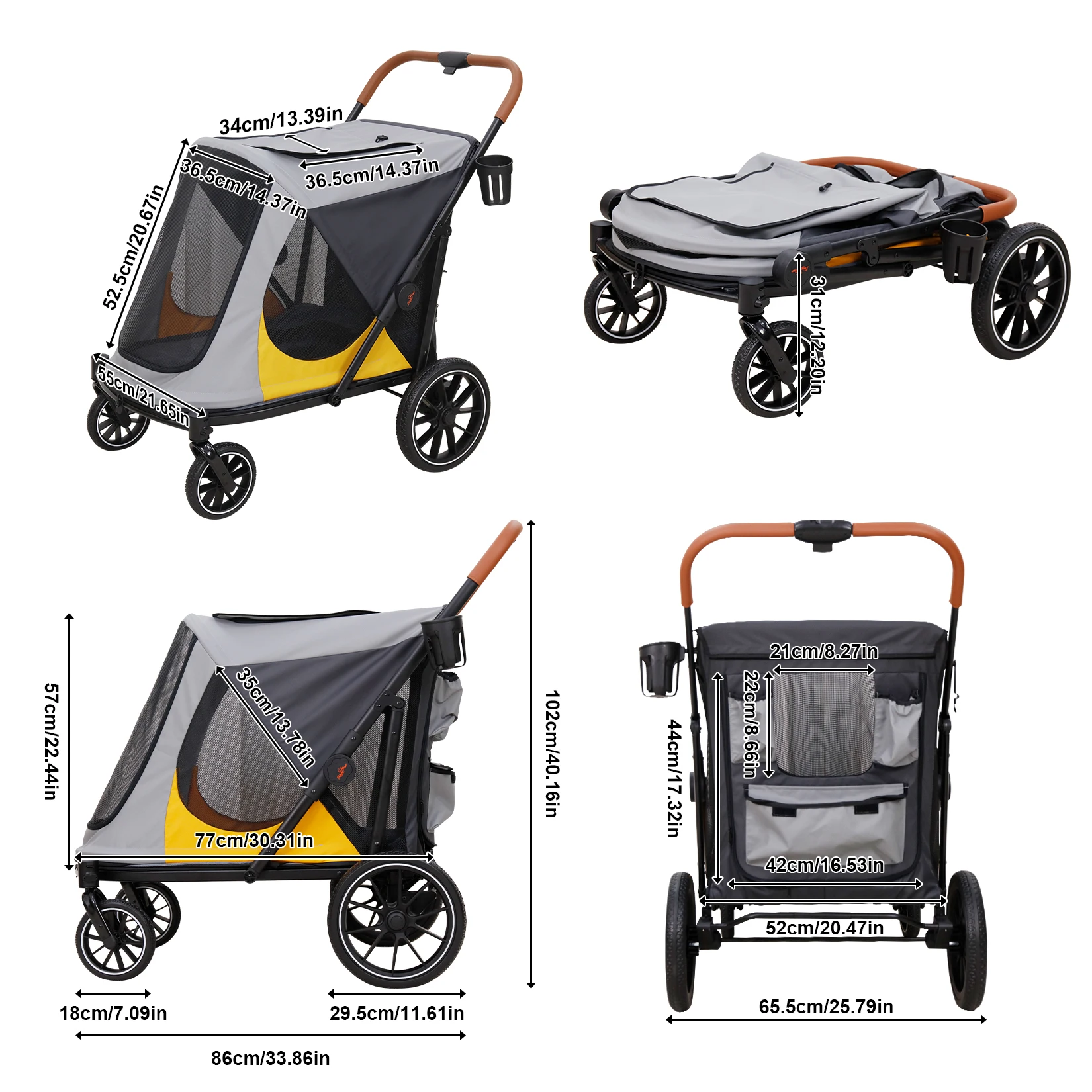 Large Foldable Pet Dog Stroller Rolling Dogs Cat Carrier 5 | PricZone Large Foldable Pet Dog Stroller Rolling Dogs Cat Carrier 5 | PricZone