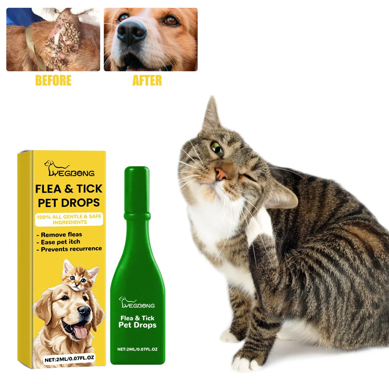 Yegbong Pet External Insect Repellent Drops Tick Removal 11