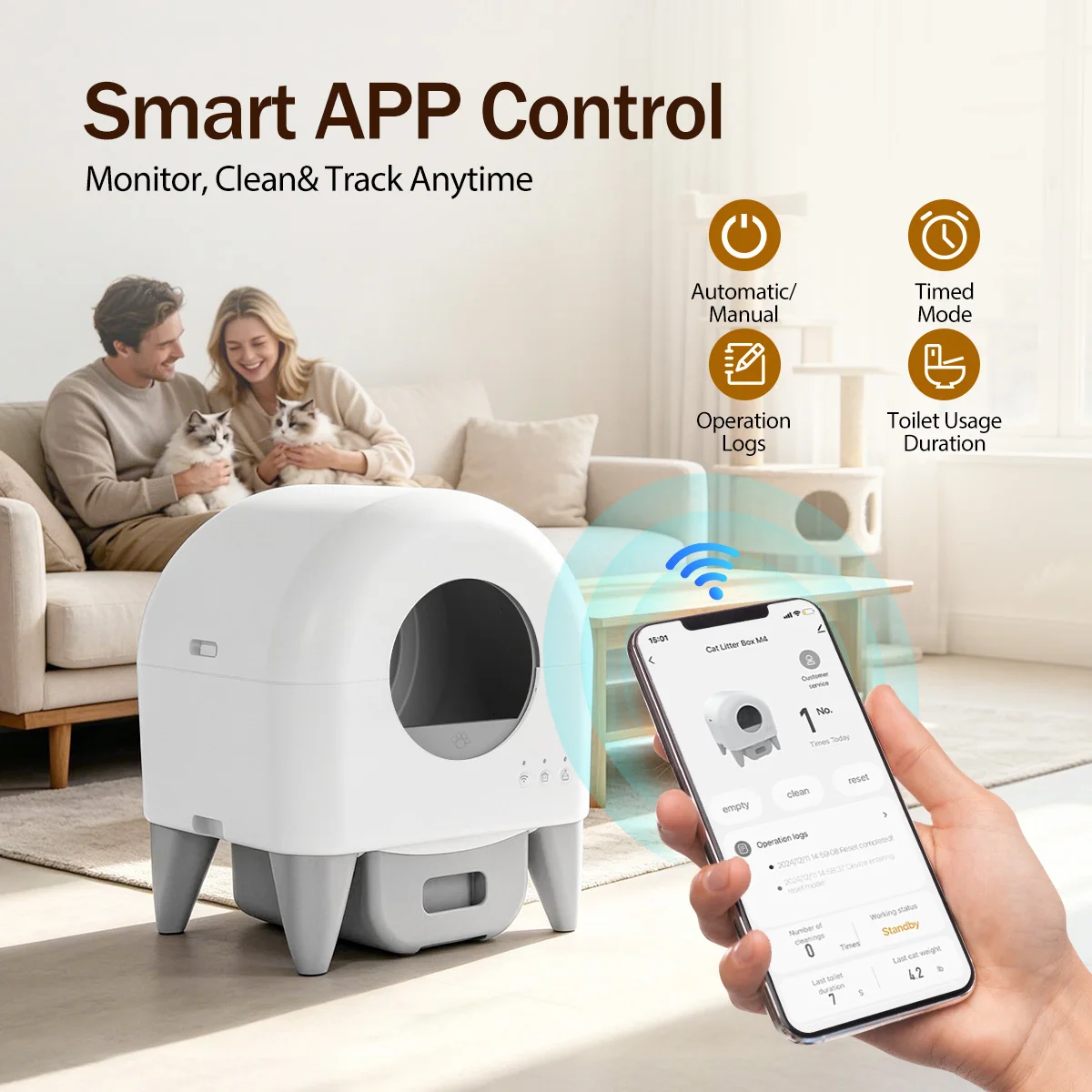 95L Automatic Smart Cat Litter Box Self Cleaning Fully 3 | PricZone 95L Automatic Smart Cat Litter Box Self Cleaning Fully 3 | PricZone
