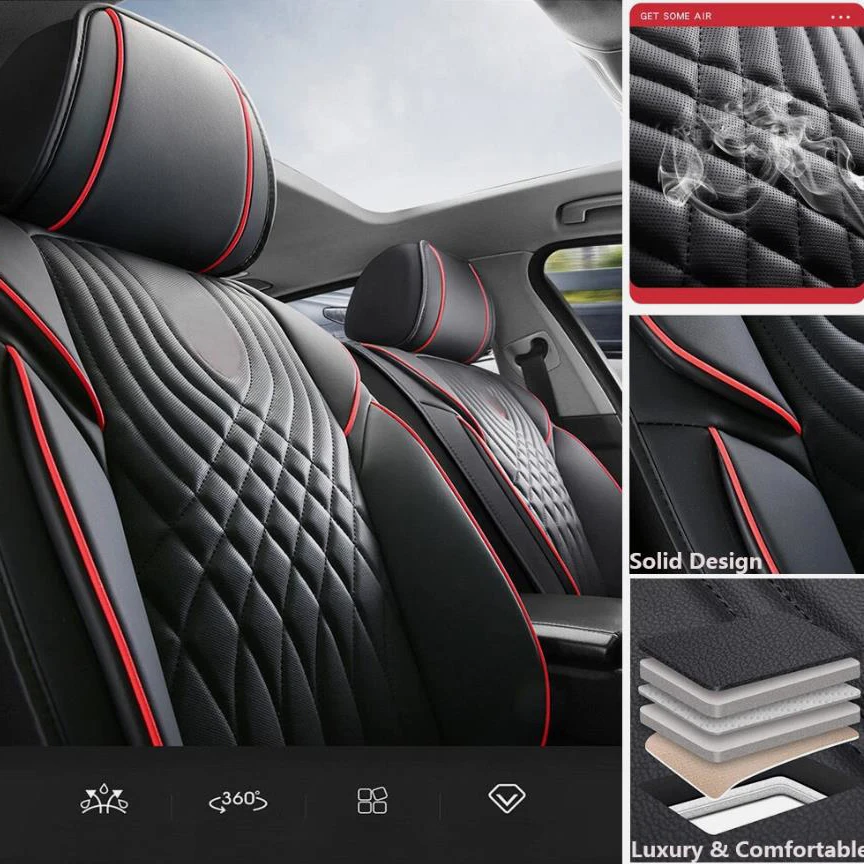 Complete Car Seat Cover Accessories Set for Dodge Leather 20