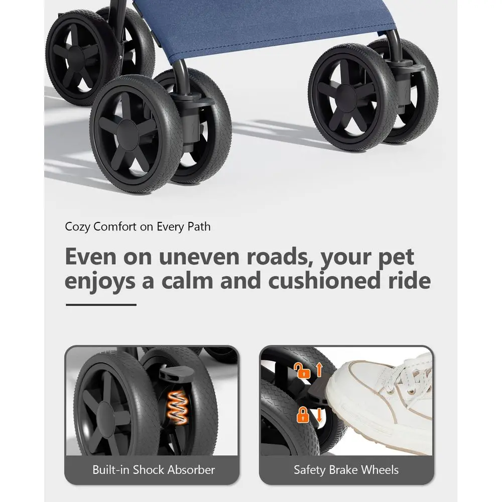 4Wheel Pet Stroller Or Small Medium Pets Navy Blue 4 | PricZone 4 Wheel Pet Stroller Or Small Medium Pets Navy Blue 4 | PricZone