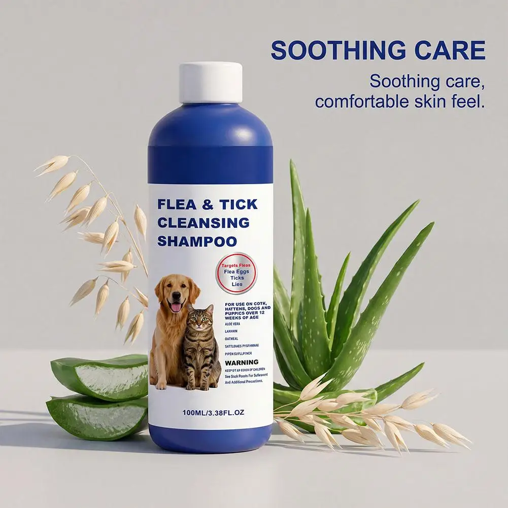 100Ml Pet Flea Tick Cleansing Shampoo Gentle Soothing 23