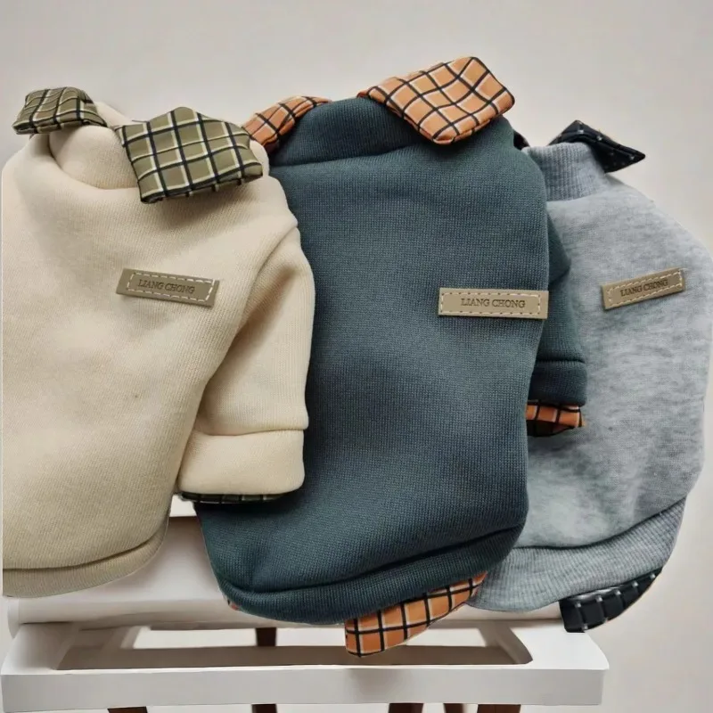 Warm Winter Dog Shirt with Patchwork Collar Hoodie 1 | PricZone Warm Winter Dog Shirt with Patchwork Collar Hoodie 1 | PricZone