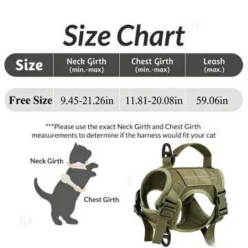 Tactical Cat Harness Vest and Leash Set Adjustable Escape 2
