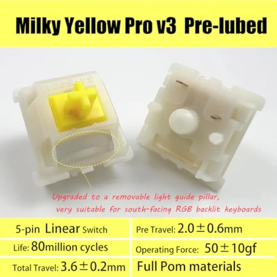 Gateron PreLubed 5Pin Linear Keyboard Switches with Light 2 | PricZone Gateron Pre Lubed 5 Pin Linear Keyboard Switches with Light 2 | PricZone