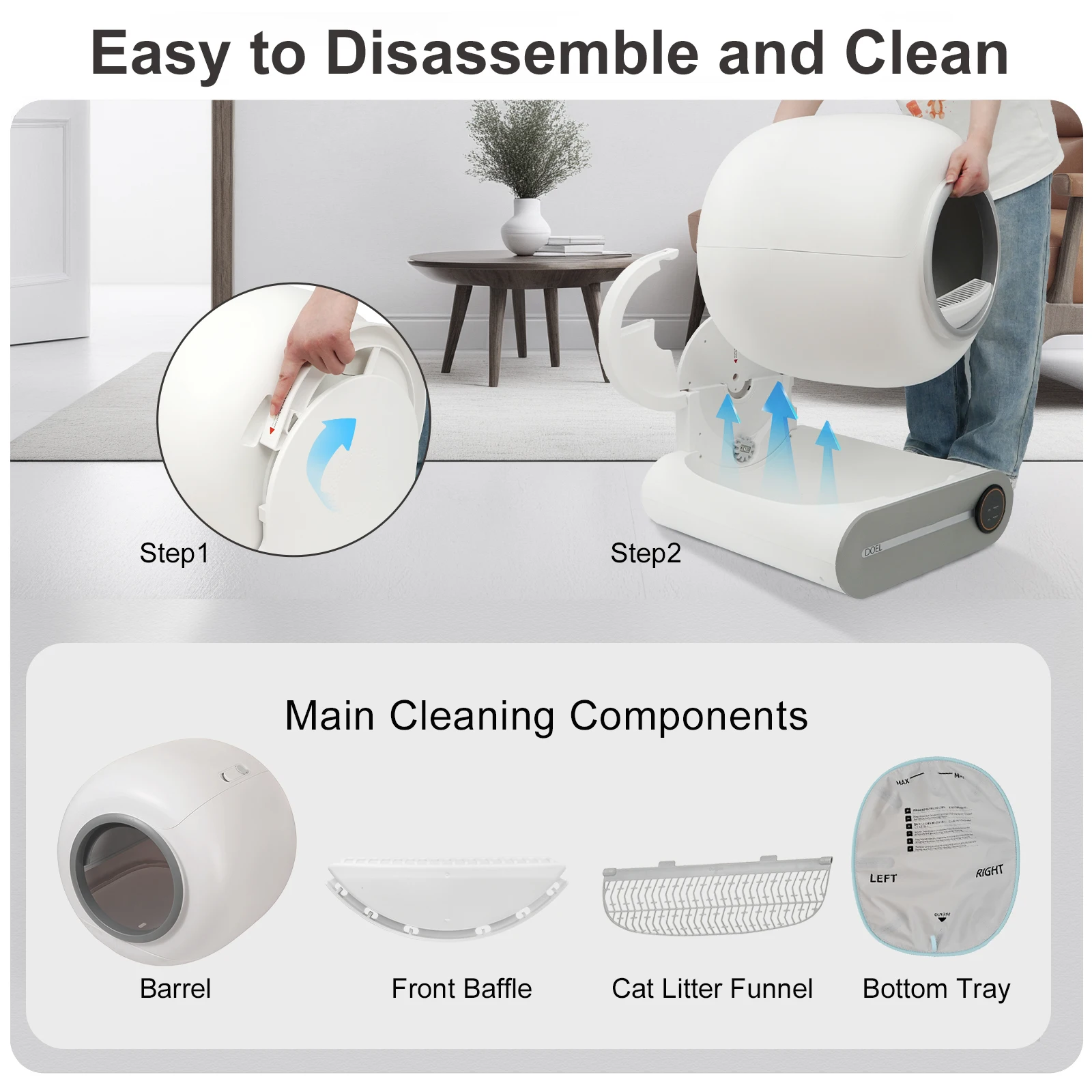 Doel Automatic Smart Litter Box SelfCleaning Cat 65L Large 8 | PricZone Doel Automatic Smart Litter Box Self Cleaning Cat 65L Large 8 | PricZone