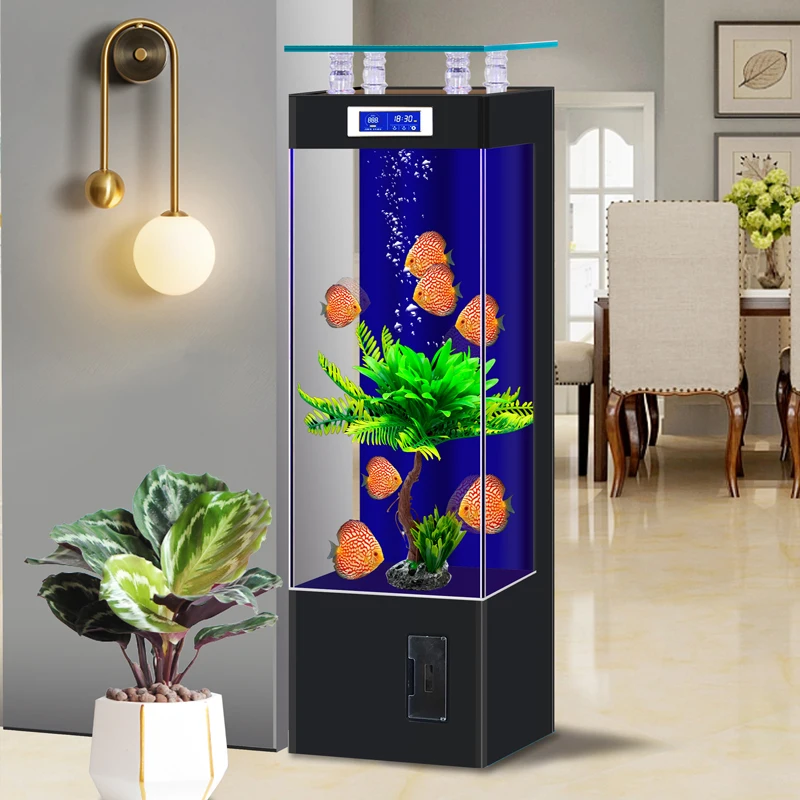 Hys Glass Fish Tank Living Room Small Household Vertical 23