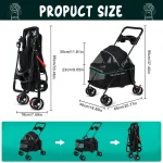 4Wheel Pet Stroller for Foldable Outdoor Travel Carrier 3 | PricZone 4 Wheel Pet Stroller for Foldable Outdoor Travel Carrier 3 | PricZone