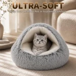 Cat Bed Round Plush Fluffy Hooded Cave Cozy for Indoor Cats 3 | PricZone Cat Bed Round Plush Fluffy Hooded Cave Cozy for Indoor Cats 3 | PricZone