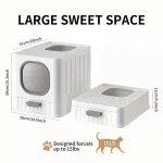 Leak Proof Enclosed Cat Litter Box Pull Out Drawer Kitten 5 | PricZone