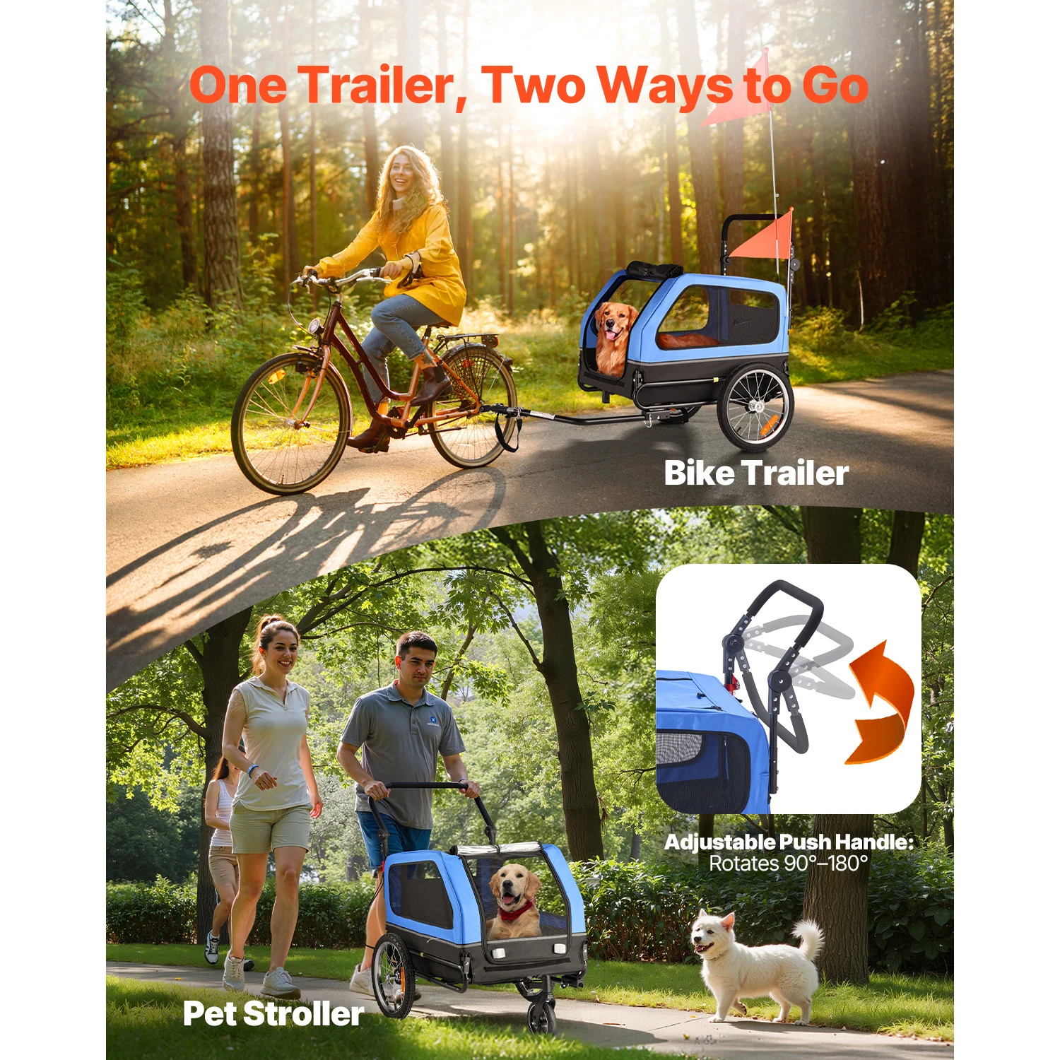 Succebuy 88 Lbs Dog Bike Trailer 2In1 Pet Stroller Cart 6 | PricZone Succebuy 88 Lbs Dog Bike Trailer 2 In 1 Pet Stroller Cart 6 | PricZone