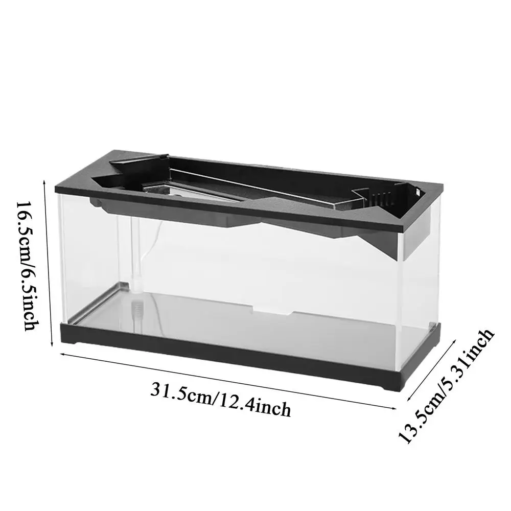 Small Fish Tank Acrylic Clear Desk Aquarium with Filter 7