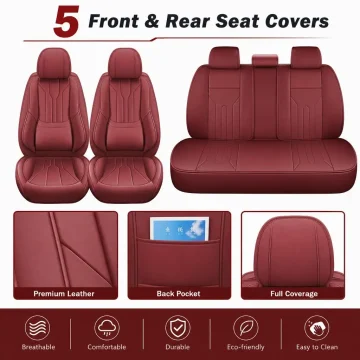 Honda PU Leather Car Seat Cushion Luxury Front Rear 1