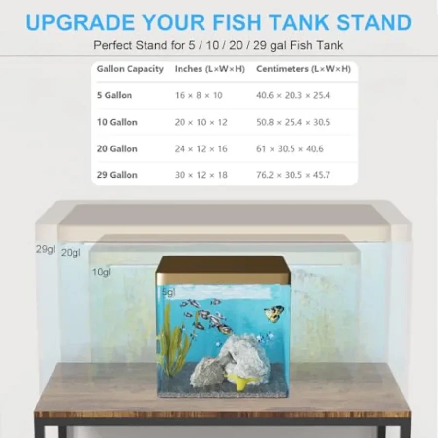 20-29 Gallon Fish Tank Stand 3-Tier Adjustable Large 11