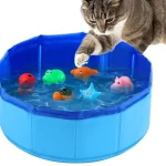 Foldable Dog Bath Swimming Pool Cat Toy with Fish Water 2 | PricZone