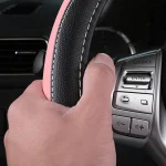 NonSlip Leather Car Steering Wheel Cover Pink Universal 4 | PricZone Non Slip Leather Car Steering Wheel Cover Pink Universal 4 | PricZone