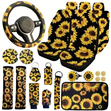 Sunflower Pattern Car Seat Cover Set Universal Fit 1