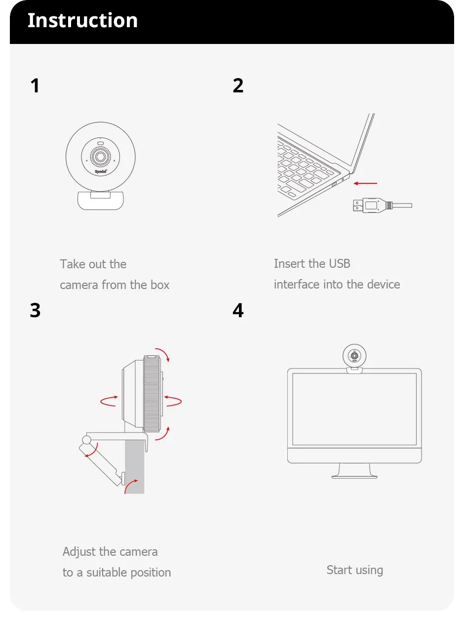 1080P 120° USB Streaming HD Webcam with Microphone 15