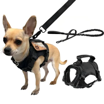 Tactical Puppy Harness Leash Set for Small Dogs Adjustable 1