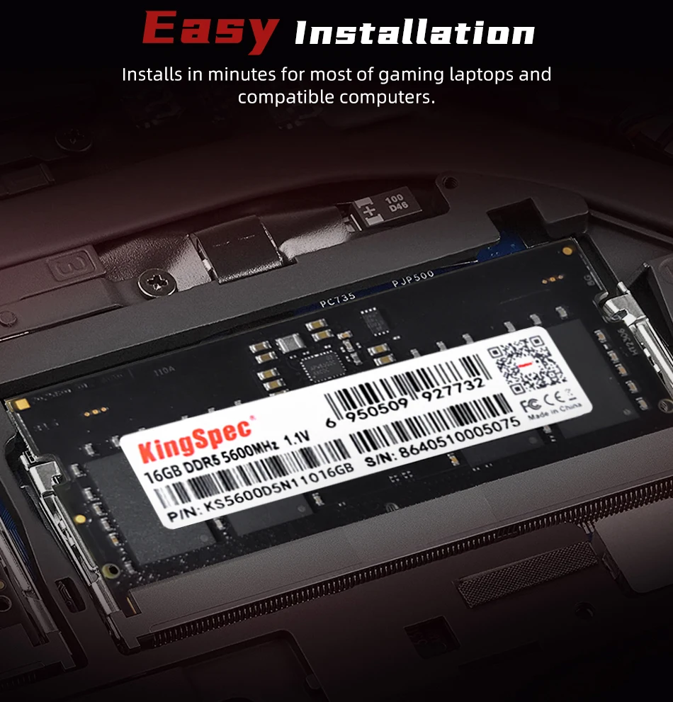 Kingspec 16Gb Ddr5 RAM 5600Mhz Laptop Memory 13