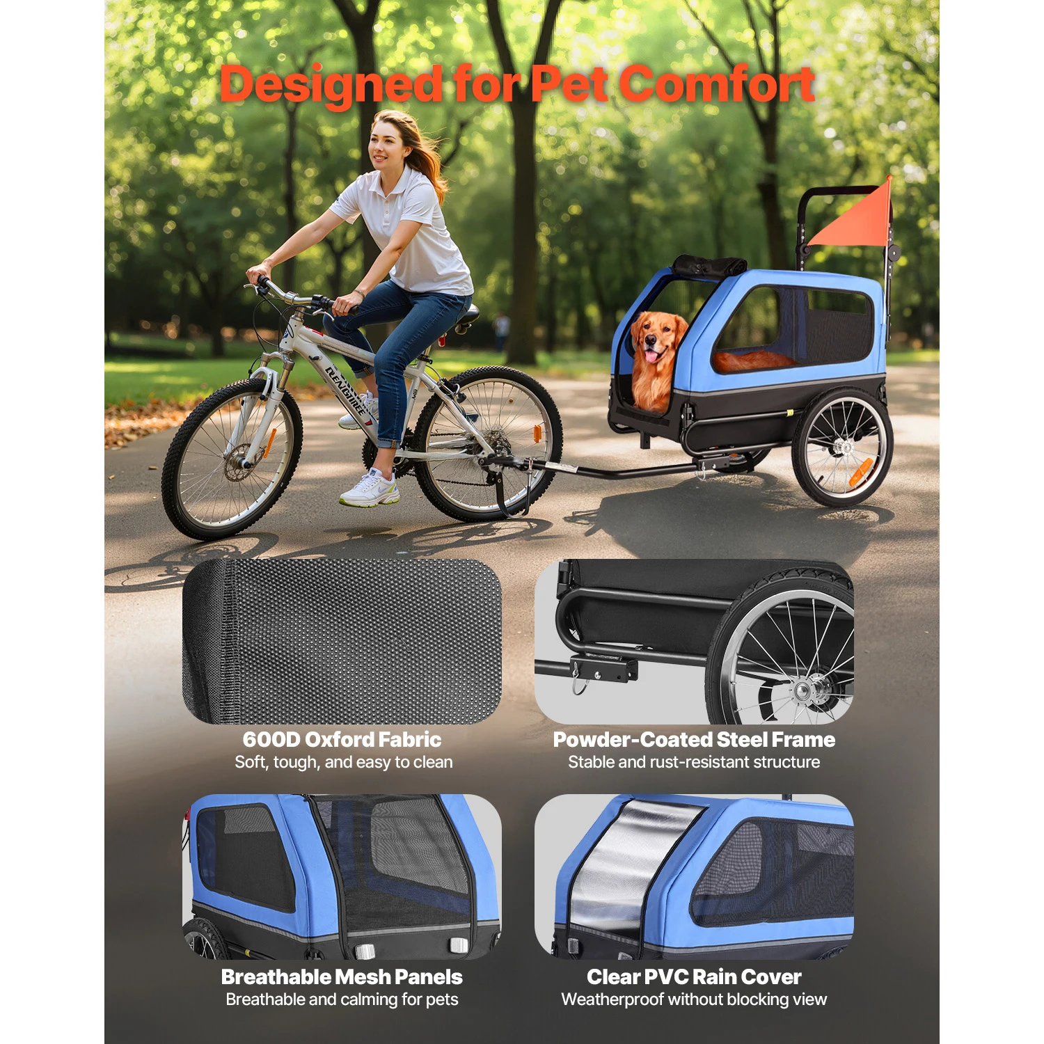 Succebuy 88 Lbs Dog Bike Trailer 2In1 Pet Stroller Cart 4 | PricZone Succebuy 88 Lbs Dog Bike Trailer 2 In 1 Pet Stroller Cart 4 | PricZone