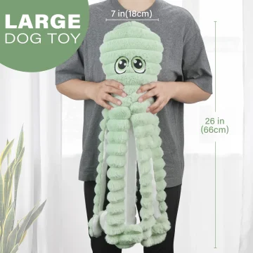Octopus Design Pet Grinding Teeth Squeaky Plush Toy 2