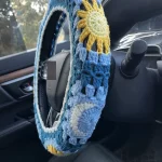 Universal Crochet Steering Wheel Cover Sun Design 14 15 Inch 5 | PricZone