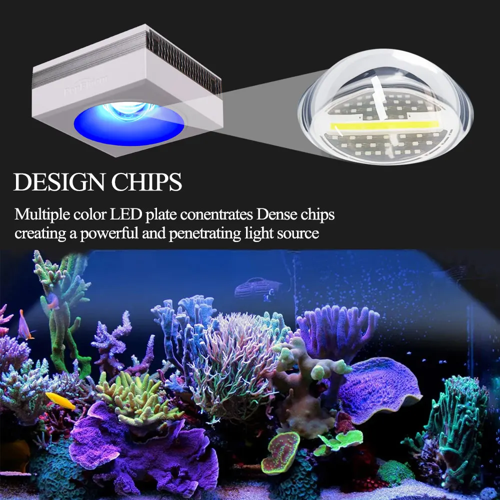 Popbloom-Rl90 WiFi LED Aquarium Light 200W Reef Marine Lamp