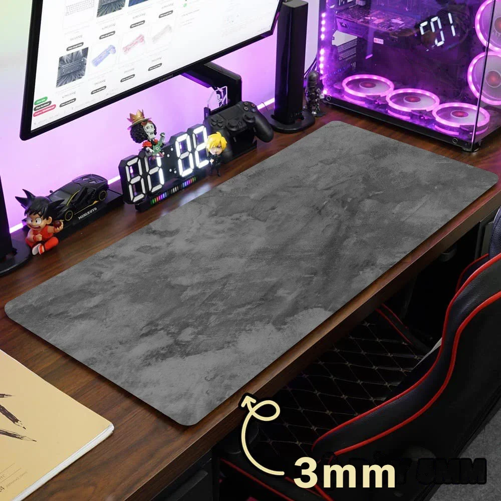 Gray Large/Small Overlocked Mousepad XXL Desktop Gaming Mat 24