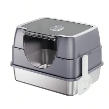 Extra Large Stainless Steel Litter Box with Lid High Sided 1 | PricZone