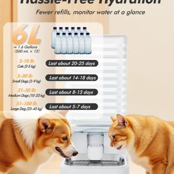 Nityers 6L Gravity Pet Water Dispenser Large Capacity 2