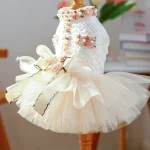 Spring Summer Tutu Dog Wedding Party Dress with 3D Flower 5 | PricZone