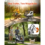 Succebuy 100 Lbs Dog Bike Trailer 2 In 1 Pet Stroller Cart 6 | PricZone