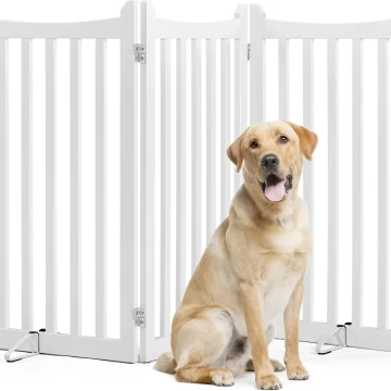 Freestanding Wooden Dog Gate 3 Panel 36In H Foldable Pet 1 | PricZone