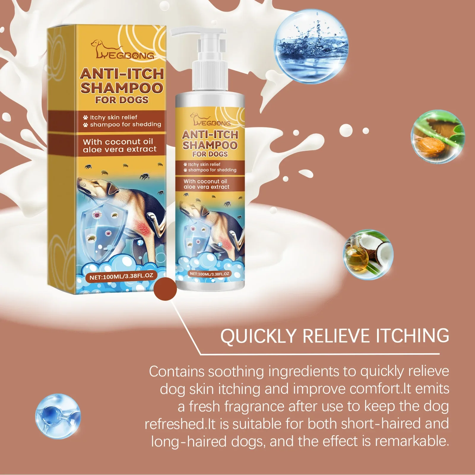 Dog Shampoo Conditioner Moisturizing for Sensitive Skin pH 11