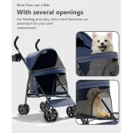 4Wheel Pet Stroller Or Small Medium Pets Navy Blue 5 | PricZone 4 Wheel Pet Stroller Or Small Medium Pets Navy Blue 5 | PricZone