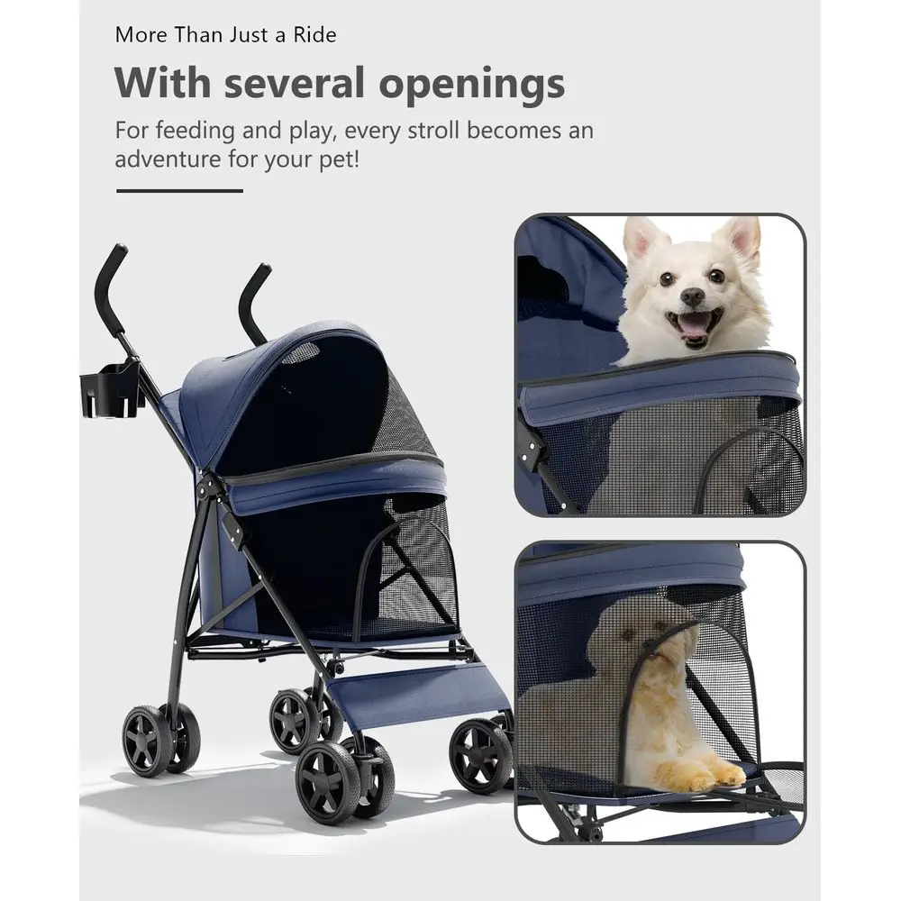 4Wheel Pet Stroller Or Small Medium Pets Navy Blue 5 | PricZone 4 Wheel Pet Stroller Or Small Medium Pets Navy Blue 5 | PricZone