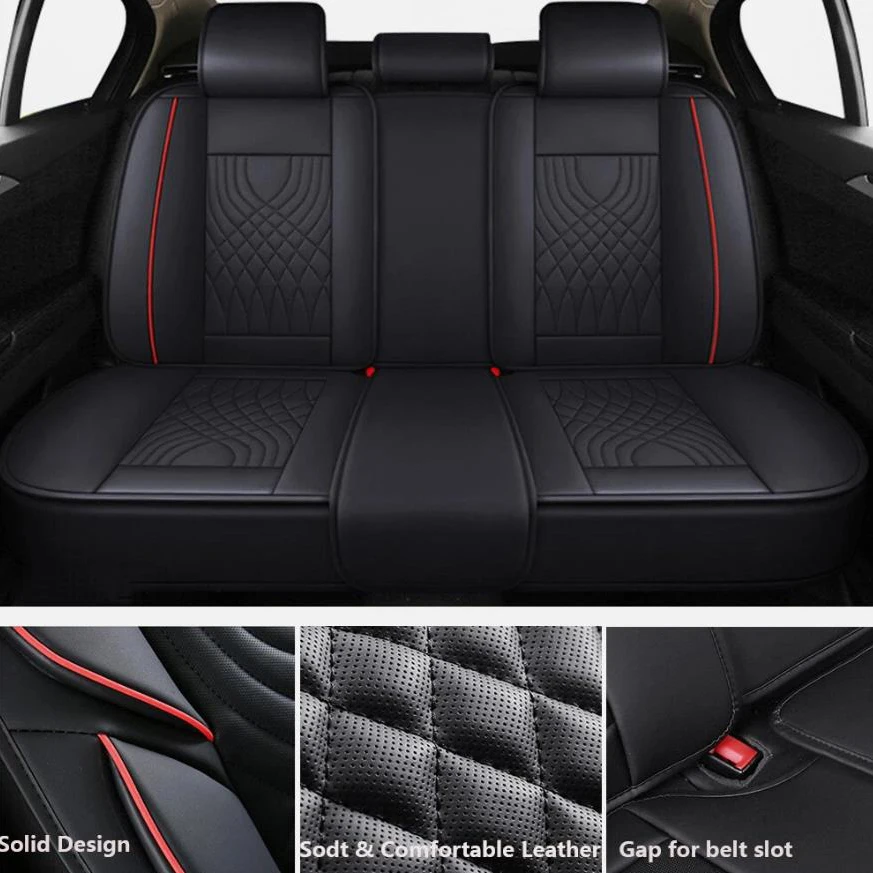 Complete Car Seat Cover Accessories Set for Dodge Leather 12