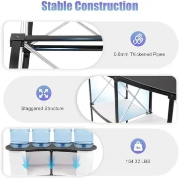 52-in Pop-Up Trade Show Reception Desk Foldable Table Stand 2