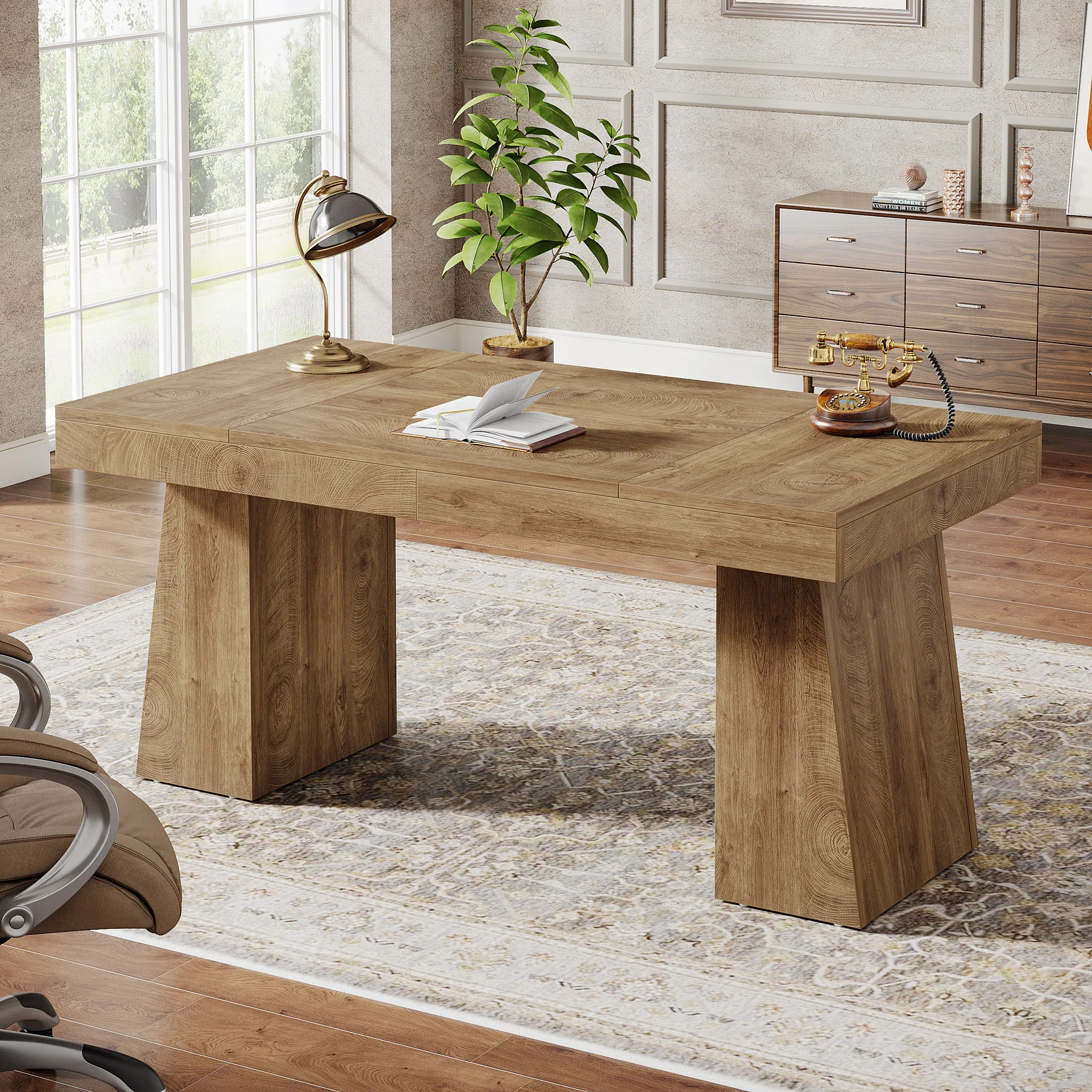 Tribesigns Executive Desk with Double Pedestal 4 | PricZone Tribesigns Executive Desk with Double Pedestal 4 | PricZone